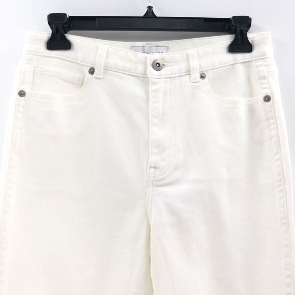 Something Navy Nina Denim Pants with Slit in White 6 - Picture 3 of 11
